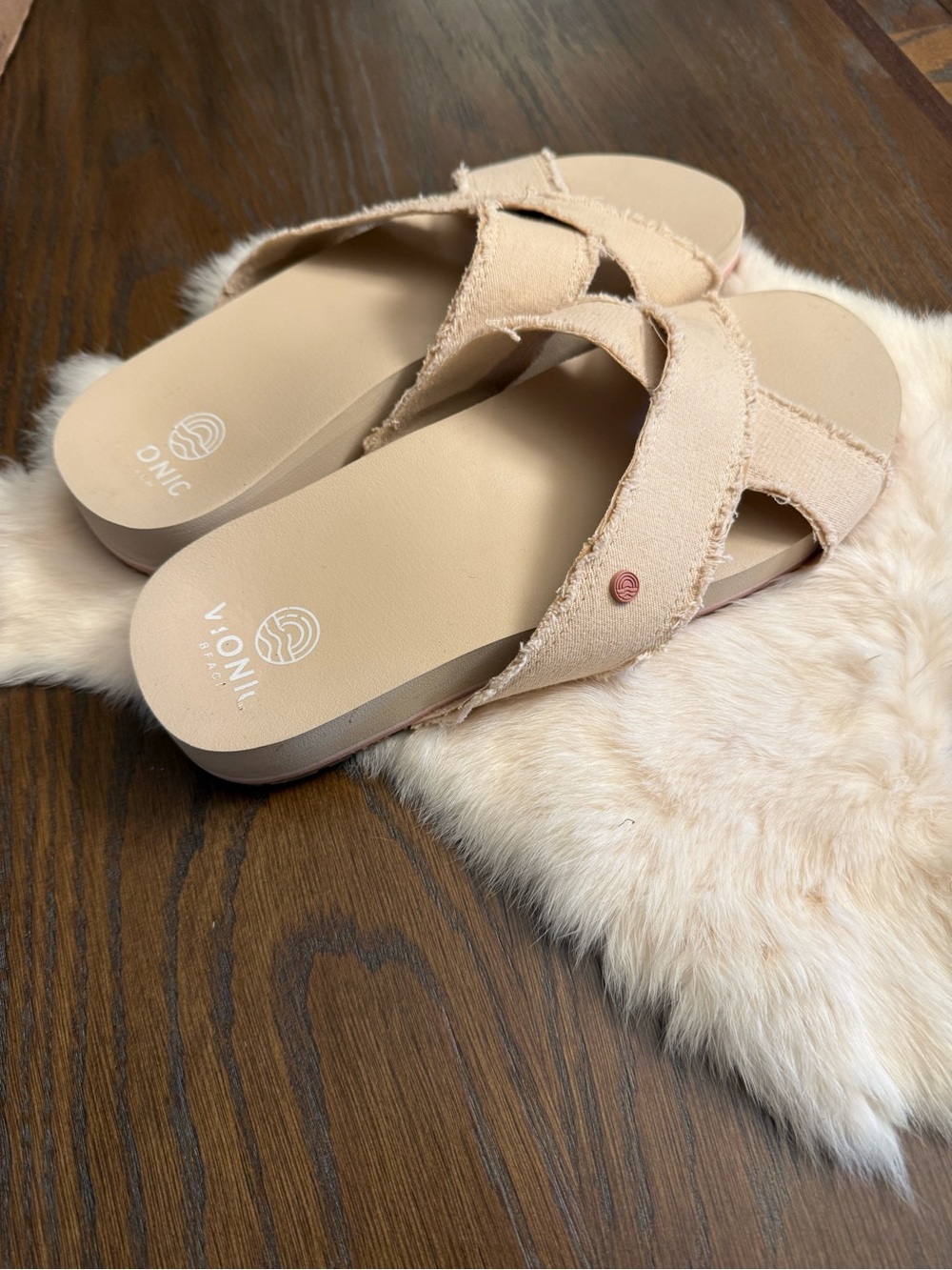 Vionic Boardwalk Panama Slide Sandals Semolina Beige Size 10 - Picture 4 of 7